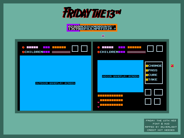Friday the 13th (USA) - Font and HUD