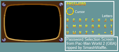 Pac-Man World 2 - Password Screen