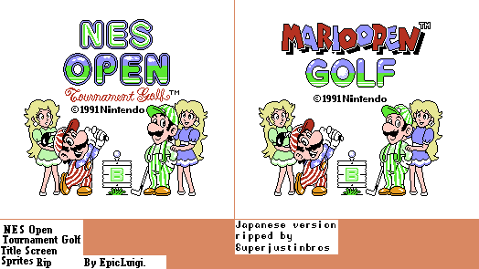NES Open Tournament Golf - Title Screen