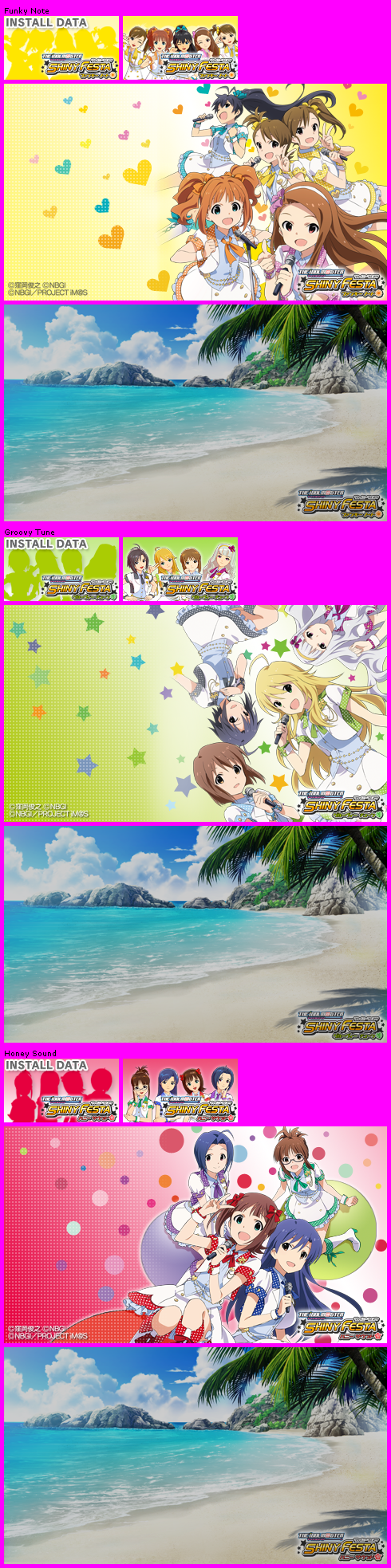 THE iDOLM@STER SHINY FESTA: Honey Sound / Funky Note / Groovy Tune - Icons