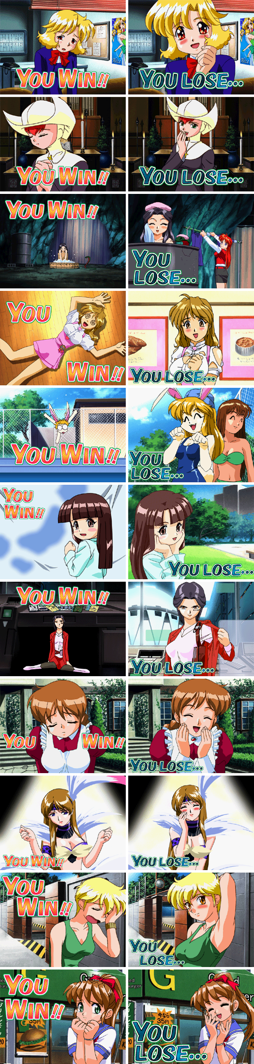 Idol Janshi Suchie-Pai III Remix - Win/Lose Screens