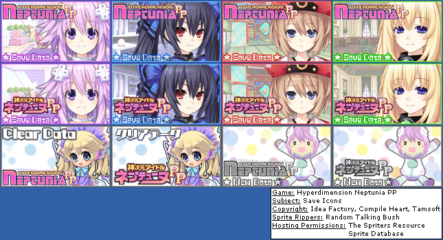 Hyperdimension Neptunia PP: Producing Perfection - Save Icons