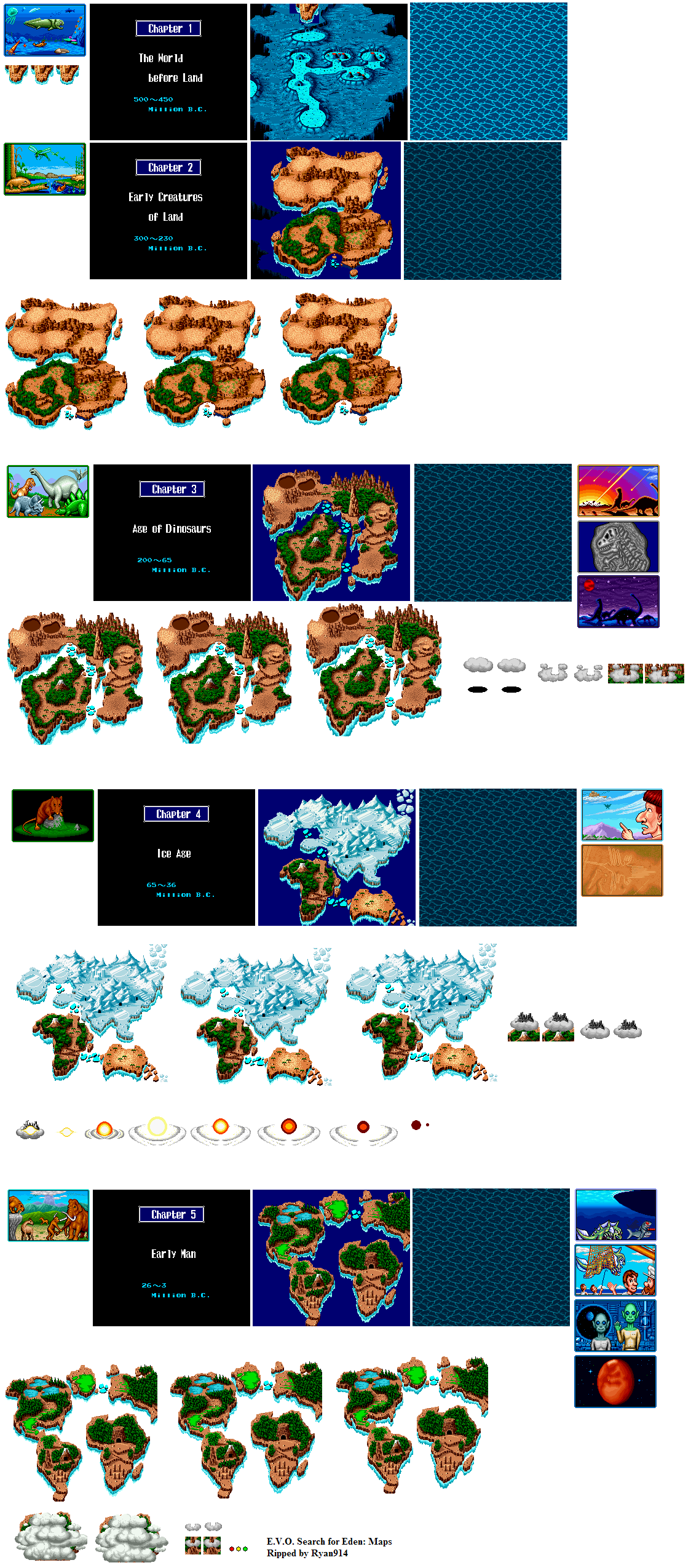 E.V.O.: Search for Eden - Maps & Chapter Images
