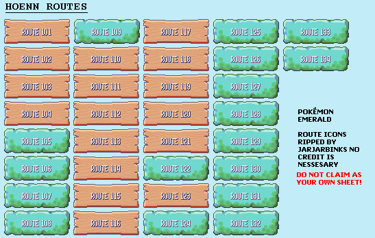 Pokémon Emerald - Route Icons