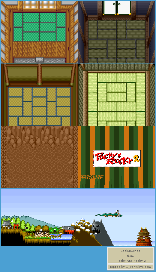 Pocky and Rocky 2 - Backgrounds