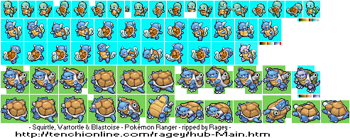Pokémon Ranger - Squirtle, Wartortle & Blastoise