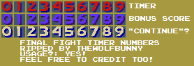 Final Fight - Timer Numbers