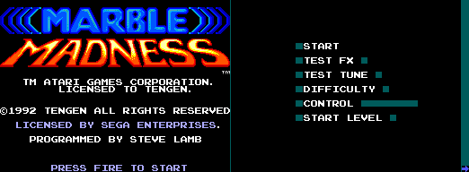 Marble Madness (PAL) - Title Screen