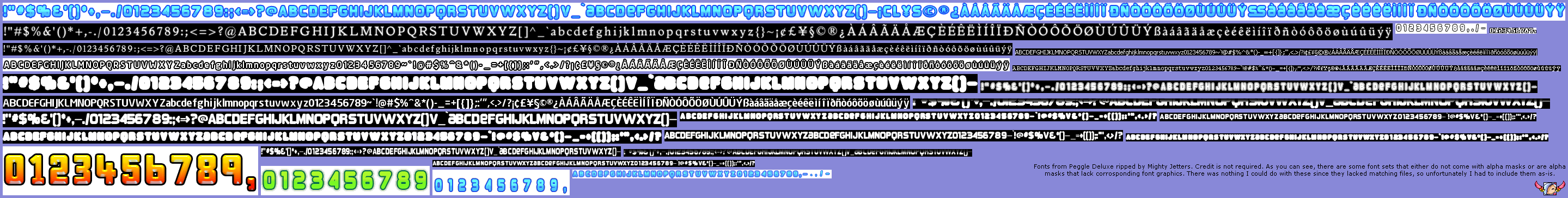 Peggle Deluxe - Fonts