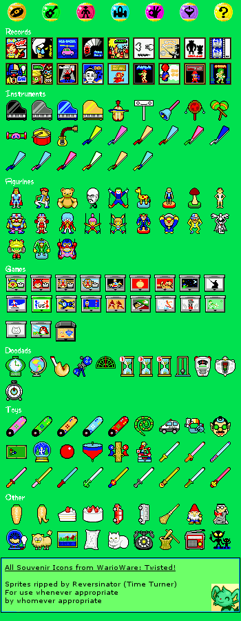 WarioWare: Twisted! - Souvenir Icons