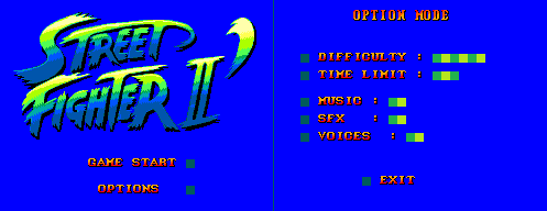 Street Fighter 2 (BRZ) - Title Screen & Options Menu