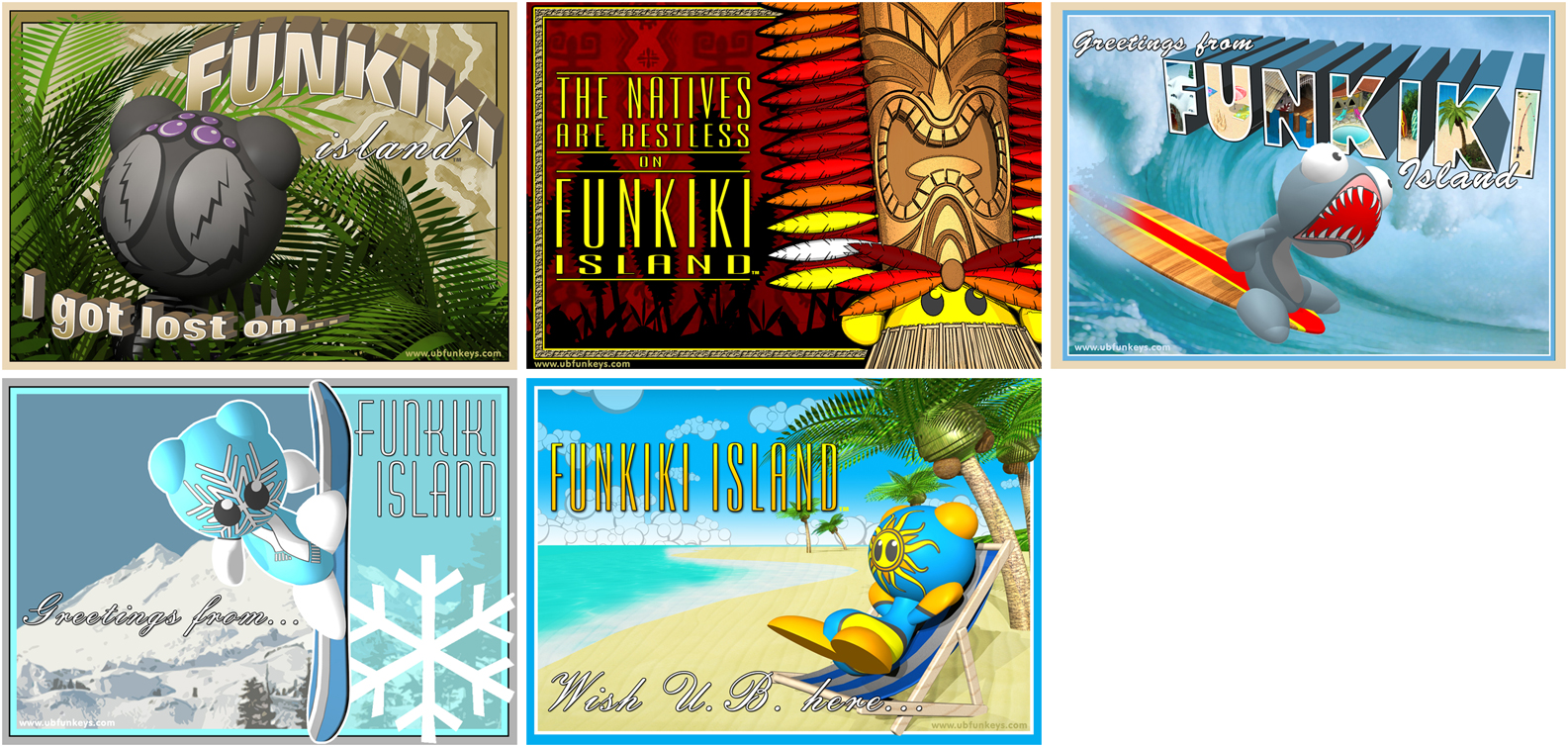 U.B. Funkeys - Funkiki Island Postcards