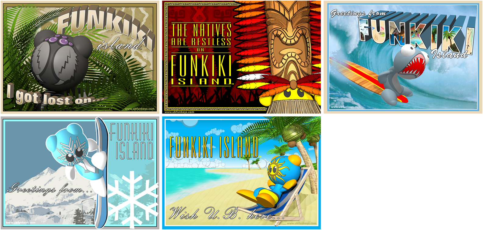 Funkiki Island Postcards