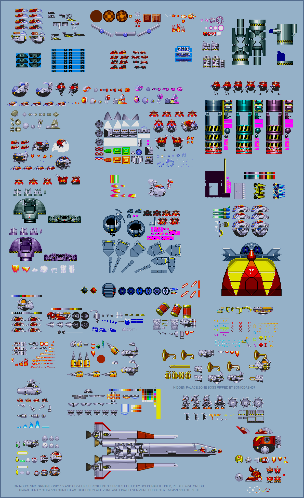 Eggman Vehicles (Sonic 1 / 2 / CD, Sonic 3-Style)