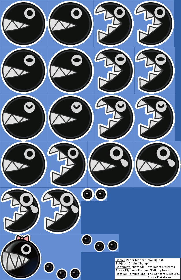 Wii U - Paper Mario: Color Splash - Chain Chomp - The Spriters Resource