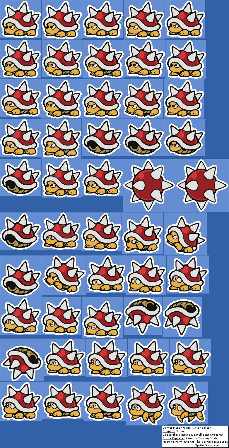 Wii U - Paper Mario: Color Splash - Spiny - The Spriters Resource