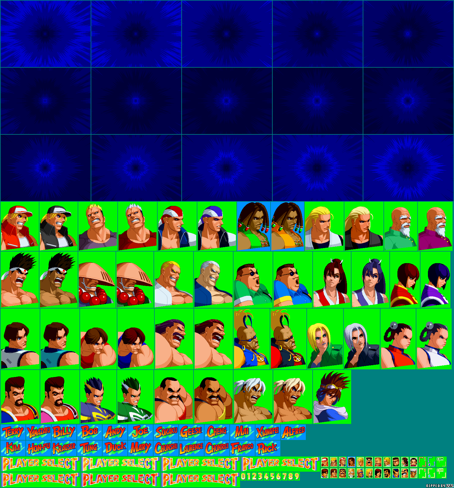 Real Bout Fatal Fury 2: The Newcomers - Player Select Screen