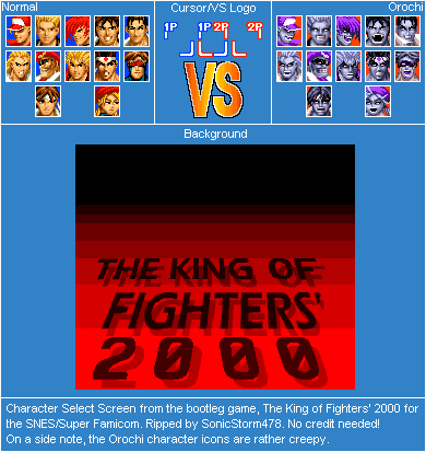 The King of Fighters' 2000 (Bootleg) - Character Select