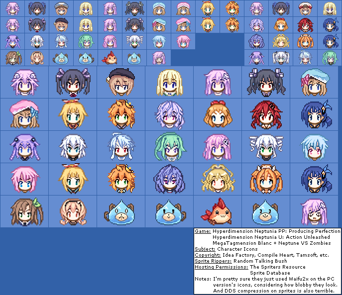 MegaTagmension Blanc + Neptune VS Zombies - Character Icons