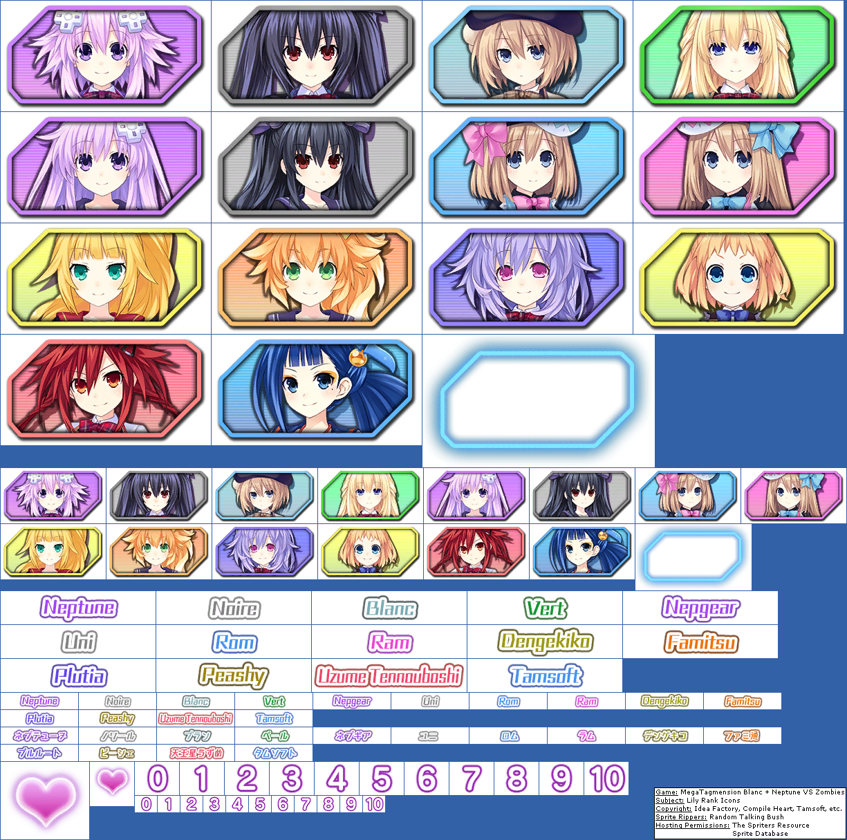 MegaTagmension Blanc + Neptune VS Zombies - Lily Rank Icons