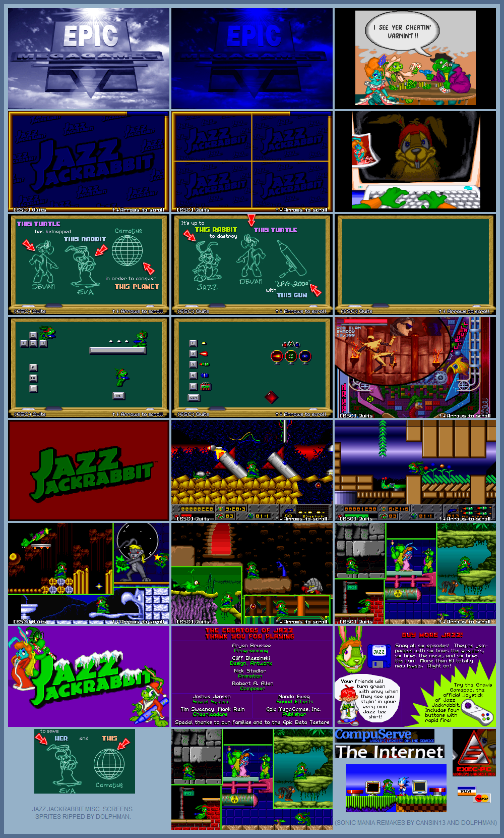 Jazz Jackrabbit - Miscellaneous Screens