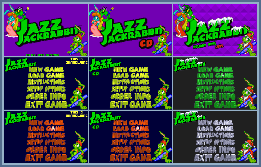 Jazz Jackrabbit - Menu Screens