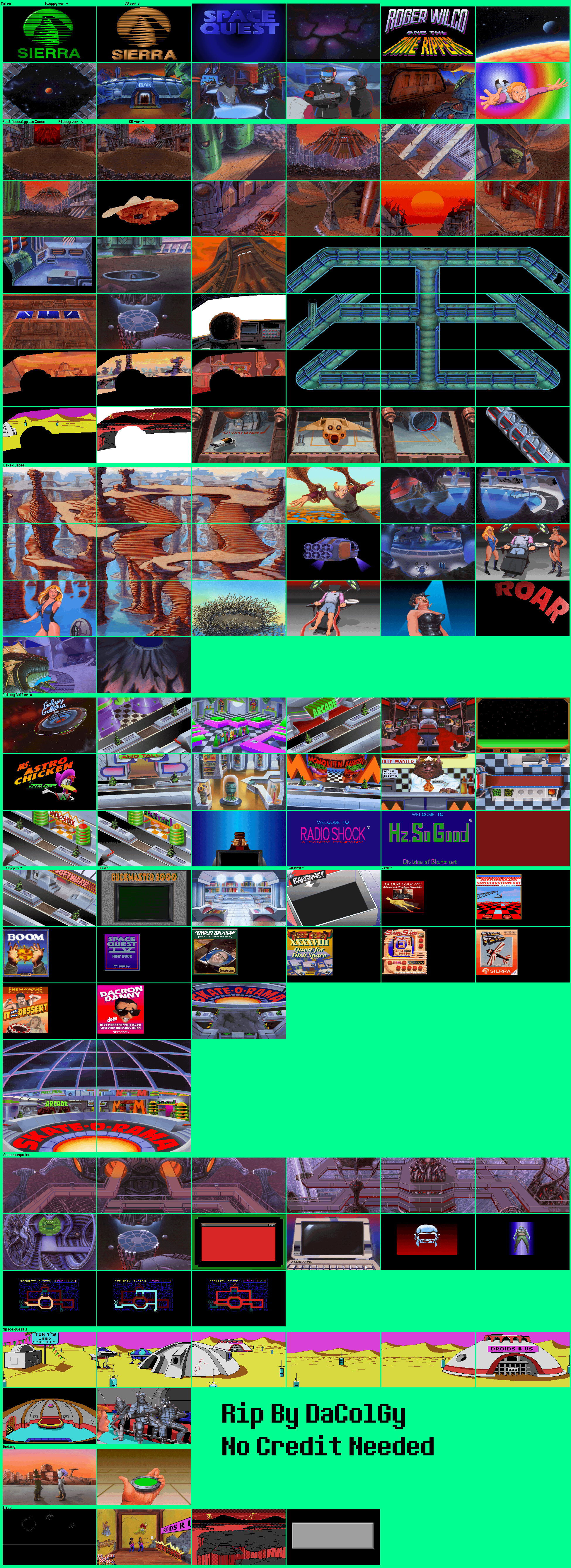 Space Quest 4: Roger Wilco and the Time Rippers - Backgrounds & Events