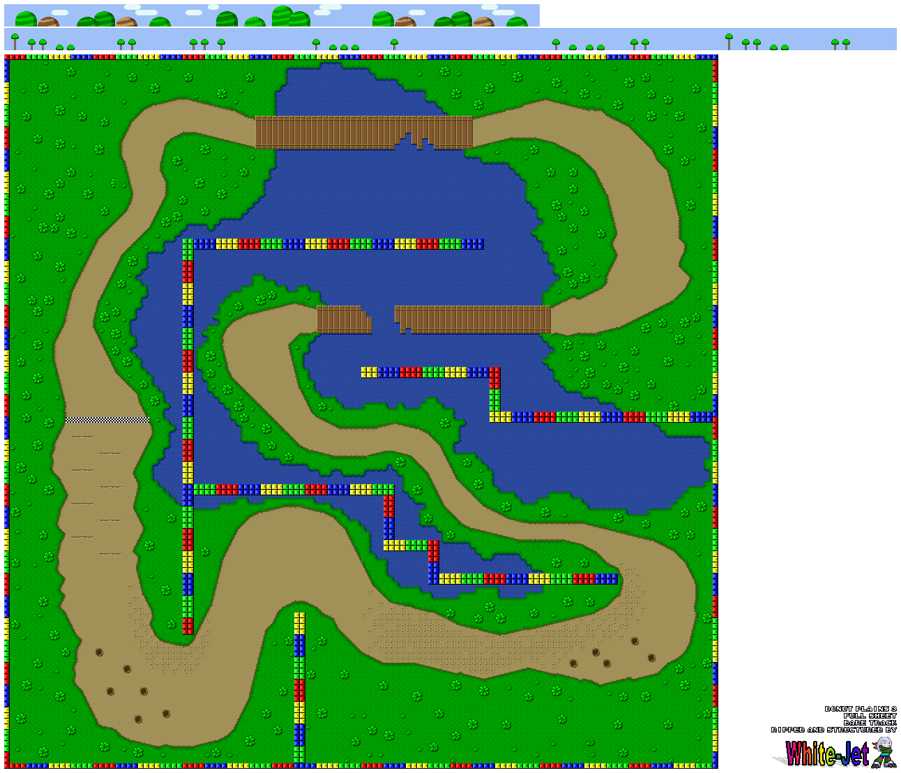 Super Mario Kart - Donut Plains 3 (No Sprites)