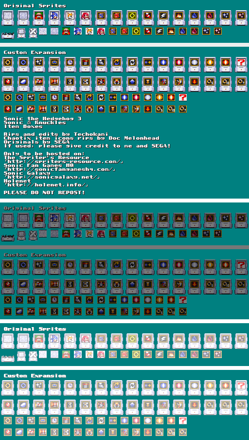 Sonic the Hedgehog Customs - Monitors (Sonic 3-Style, Expanded)