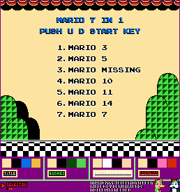 Mario 7-in-1 (Bootleg) - Game Selection Screen