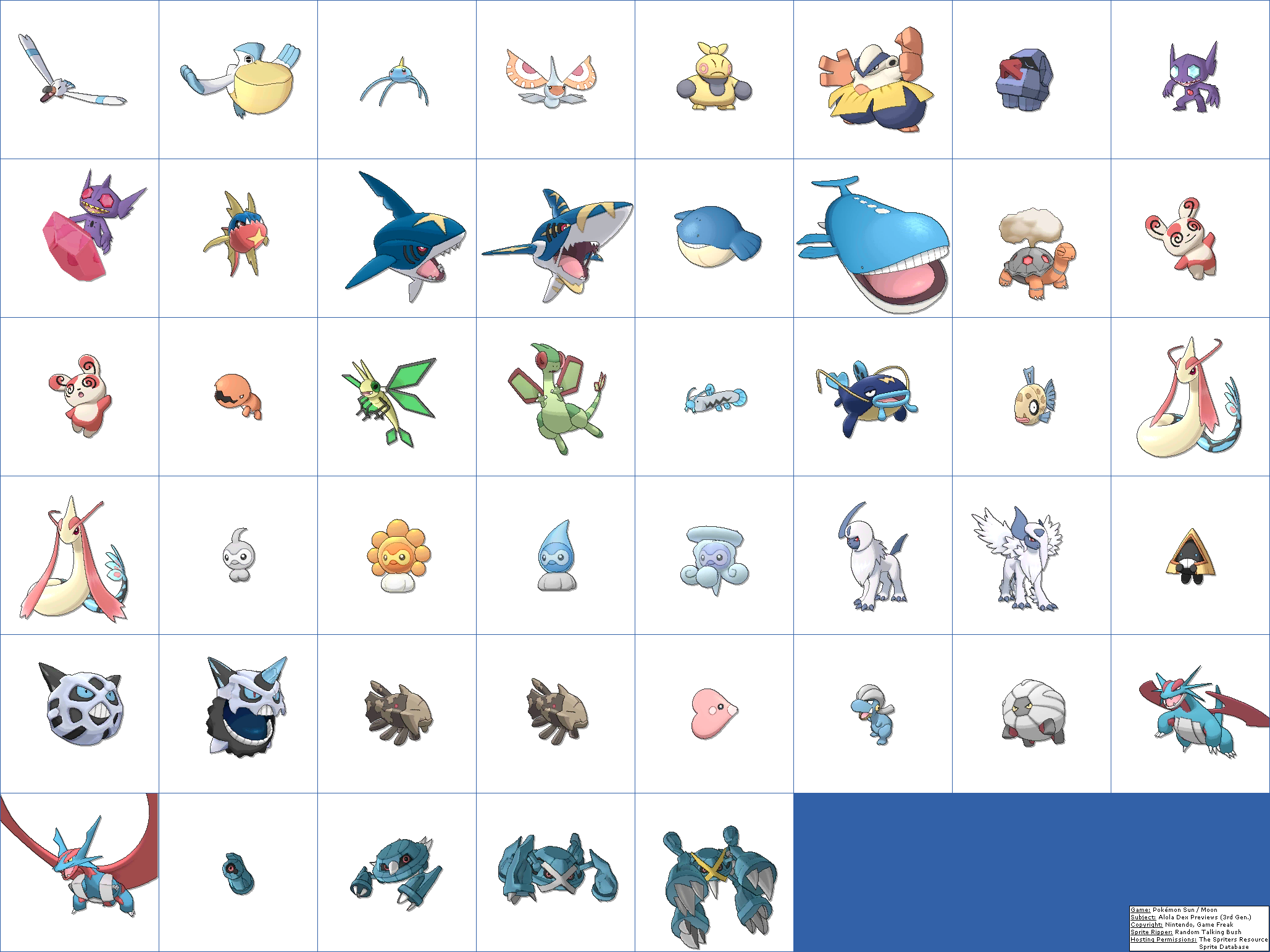 Alola Dex Previews (3rd Generation, Normal)