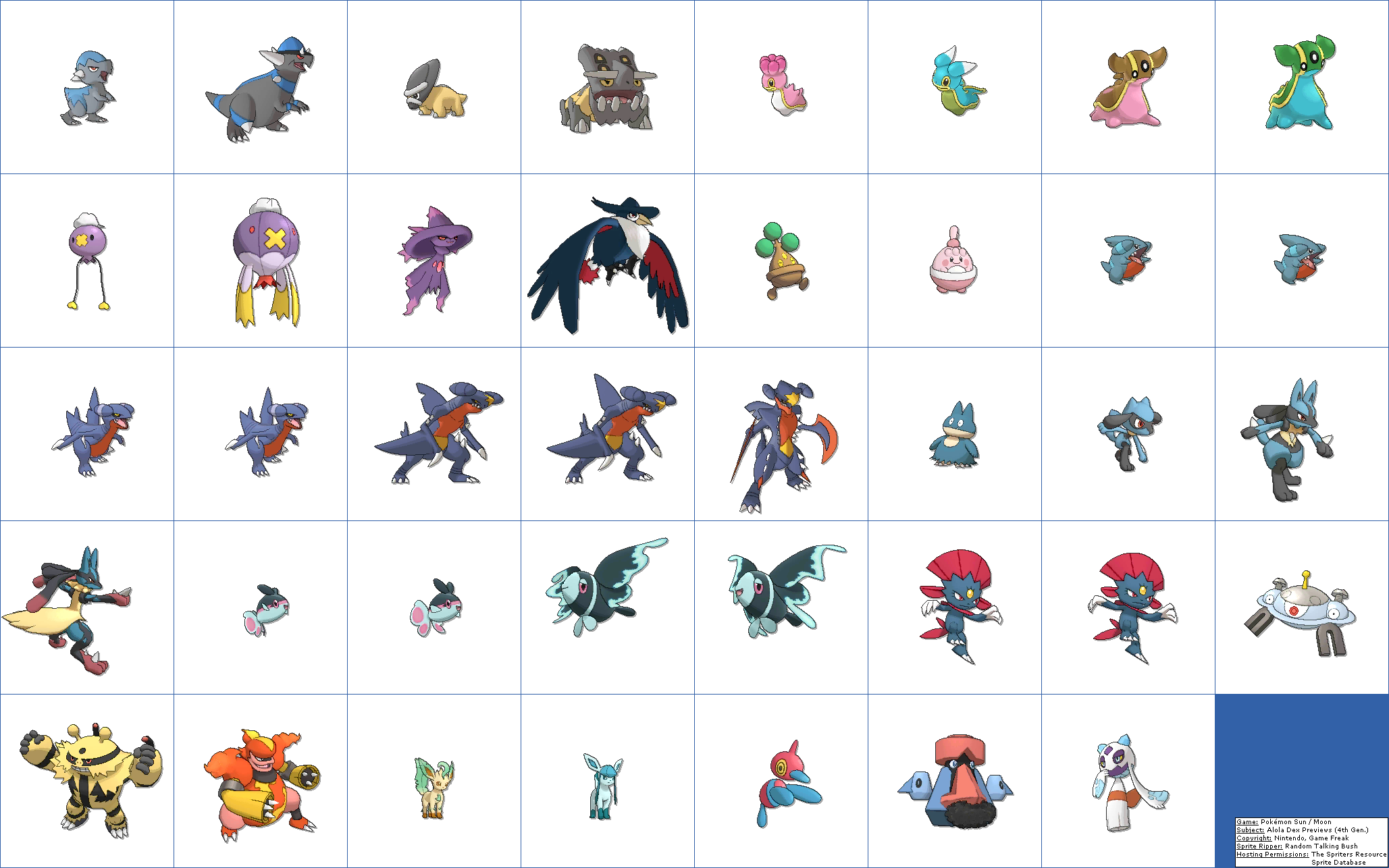 Alola Dex Previews (4th Generation, Normal)