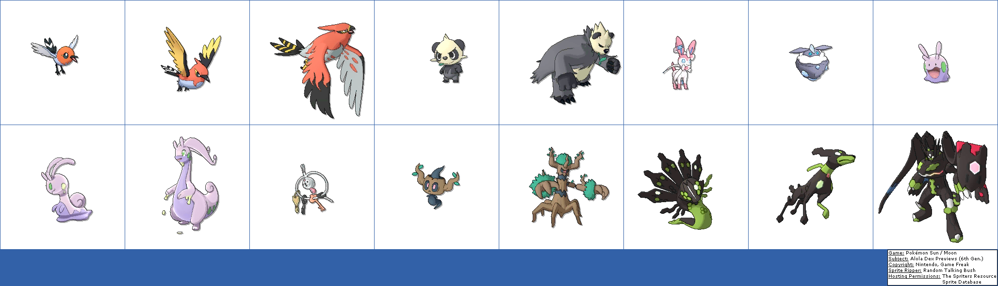 Pokémon Sun / Moon - Alola Dex Previews (6th Generation, Normal)