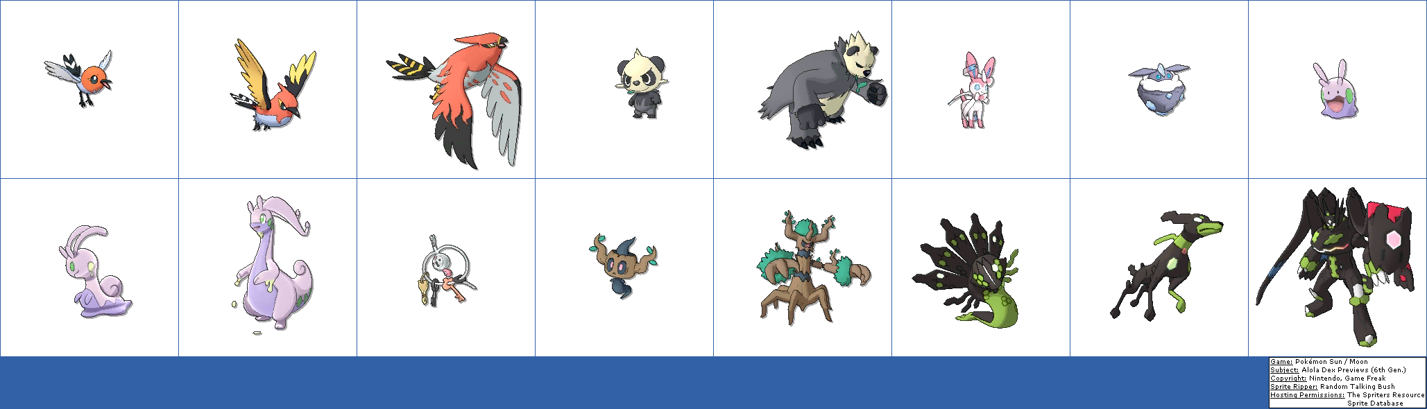 Alola Dex Previews (6th Generation, Normal)