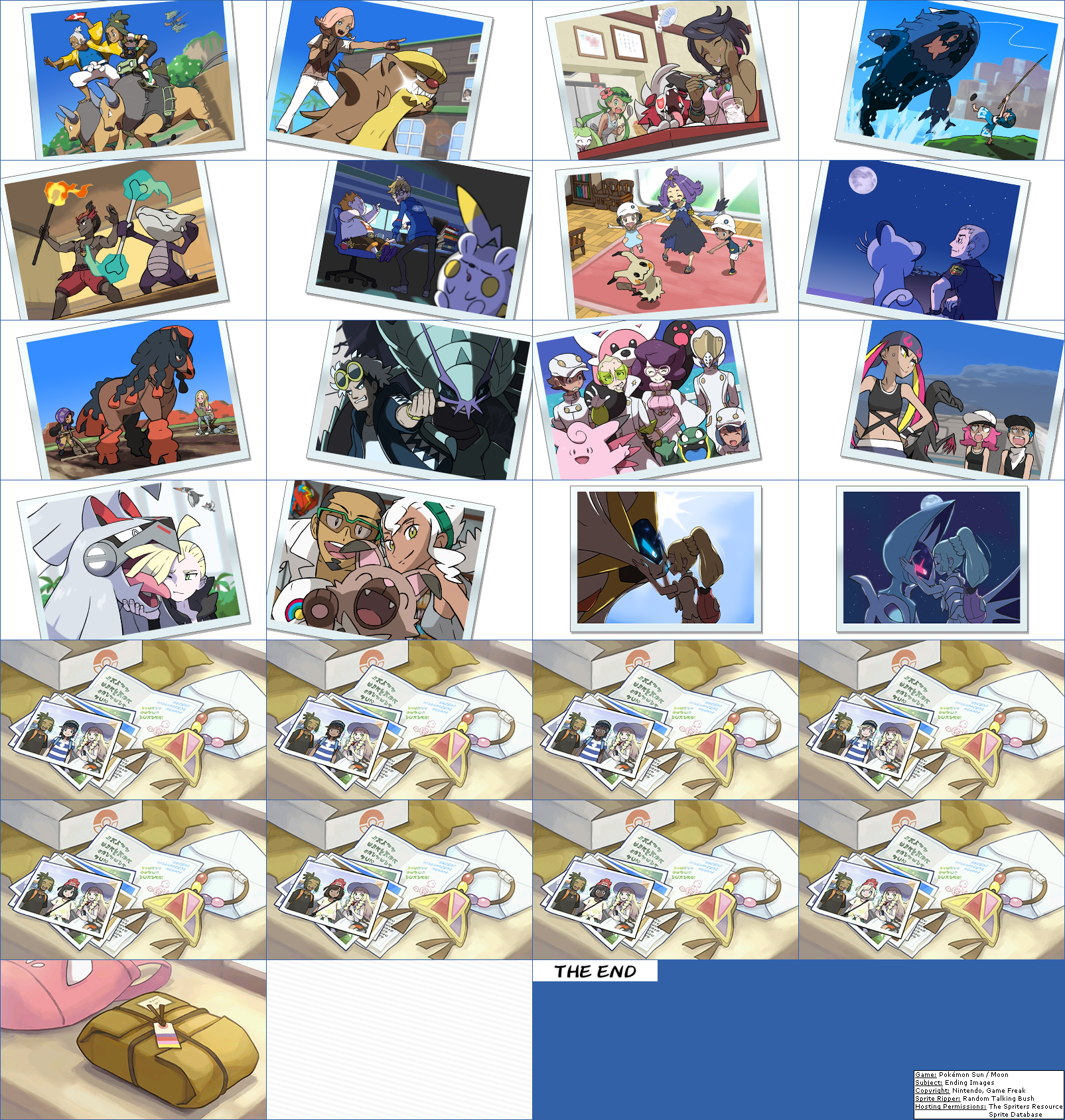 Pokémon Sun / Moon - Ending Images