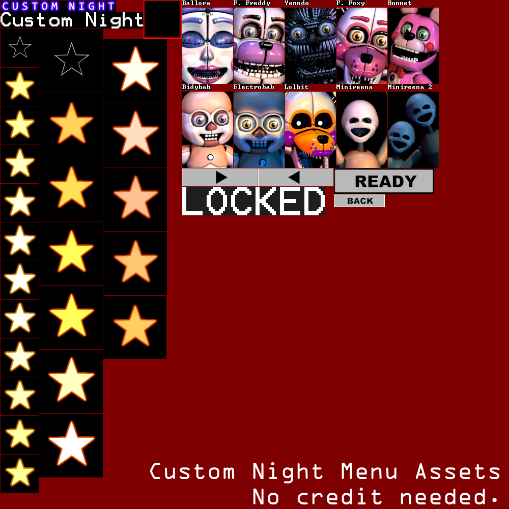 Five Nights at Freddy's: Sister Location - Custom Night Menu