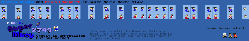 Phoenix Wright & Miles Edgeworth (Super Mario Maker-Style)