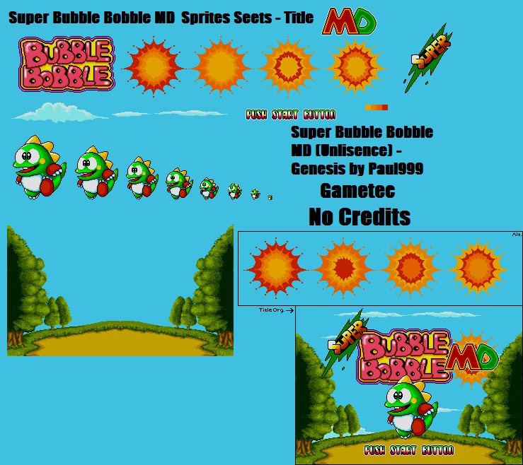 Super Bubble Bobble MD (Bootleg) - Title Screen