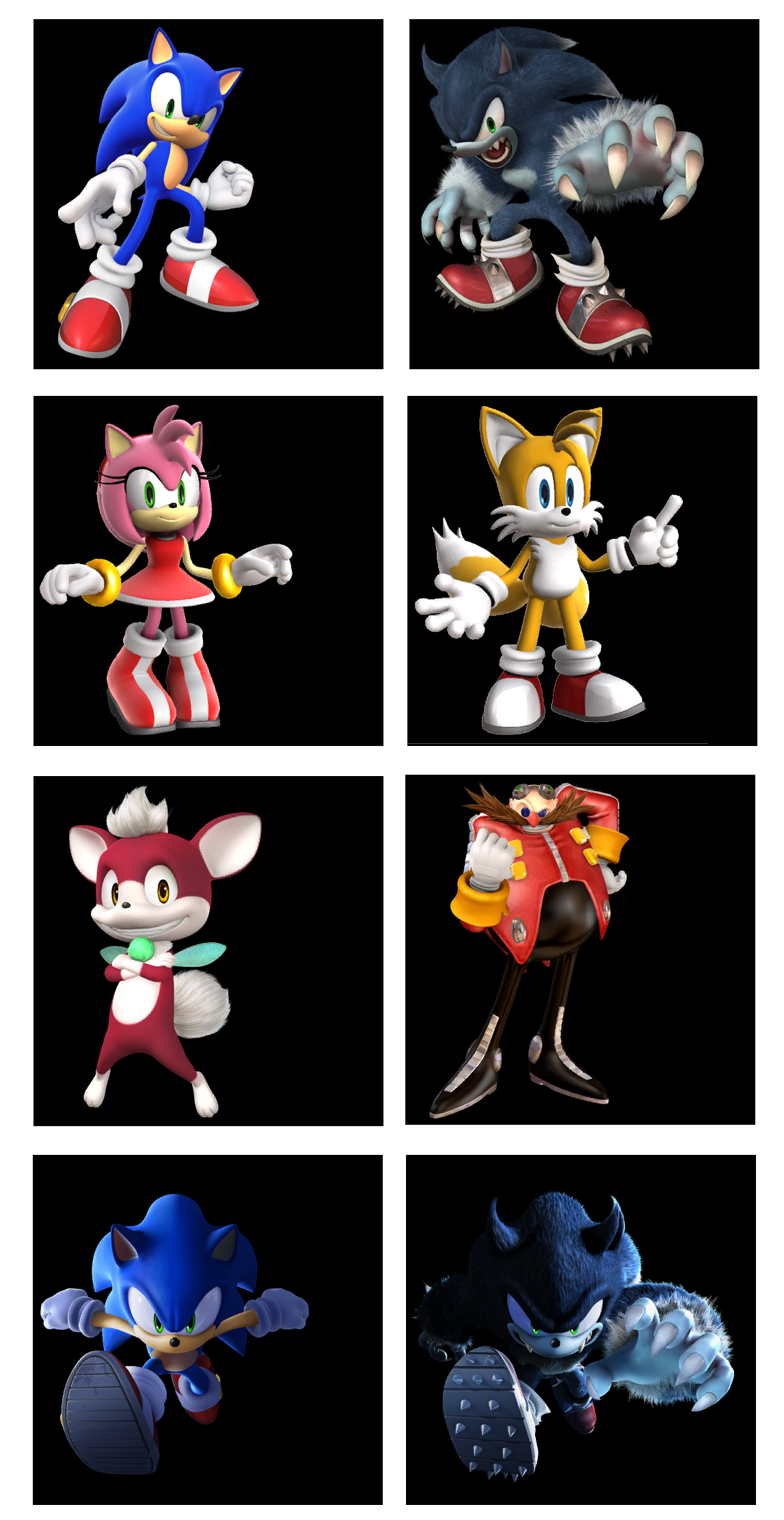 Sonic Unleashed - Character Portraits