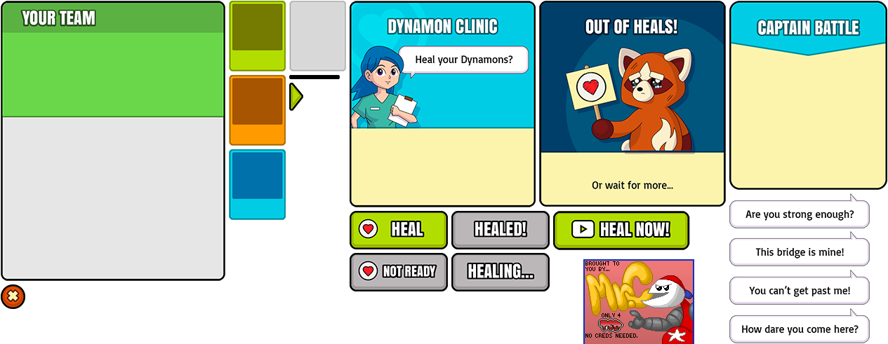 Dynamons - Message Boxes