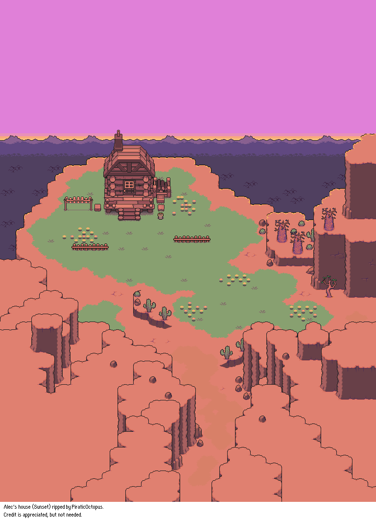 Mother 3 (JPN) - Alec's House (Exterior, Sunset) / Mt. Oriander