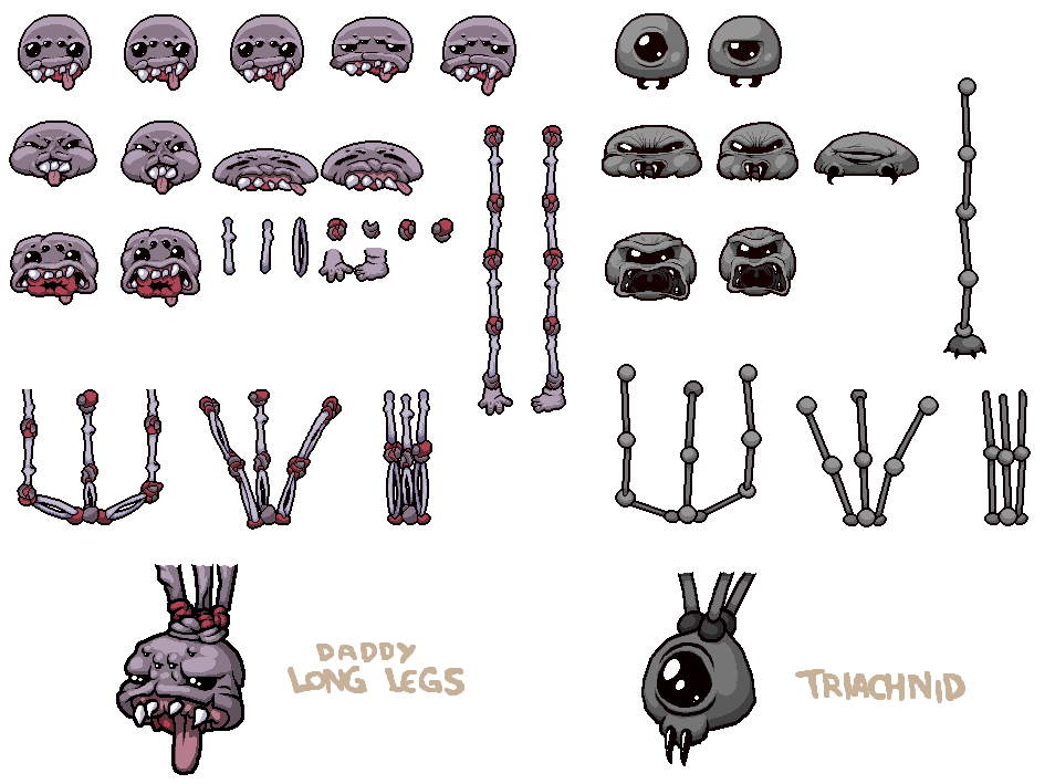 The Binding of Isaac: Rebirth - Daddy Long Legs & Triachnid