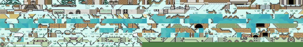 EarthBound / Mother 2 - Winters Tileset (Exterior)