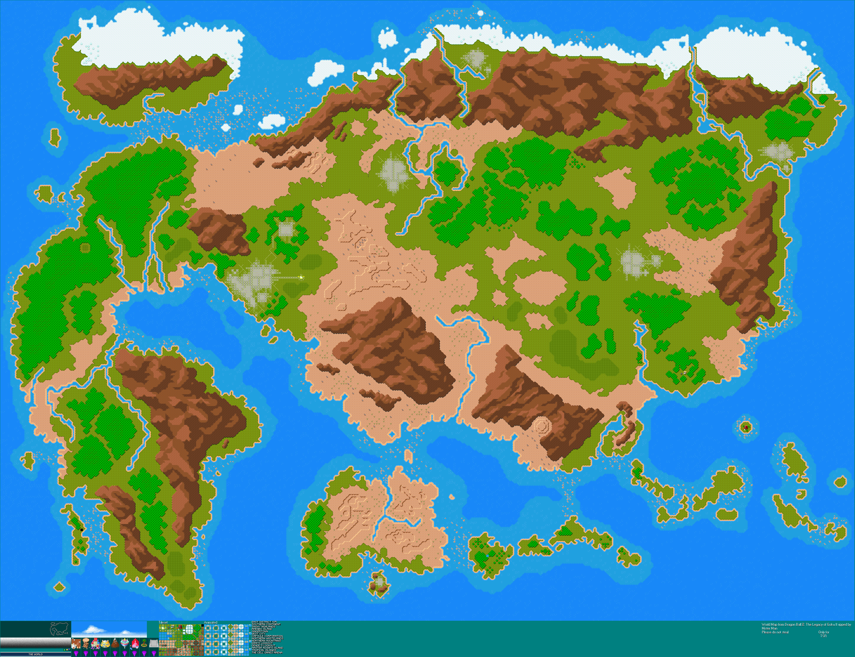 Dragon Ball Z: The Legacy of Goku II - World Map