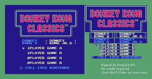 Donkey Kong Classics - Title Screen