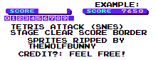 Tetris Attack - Stage Clear Score Border