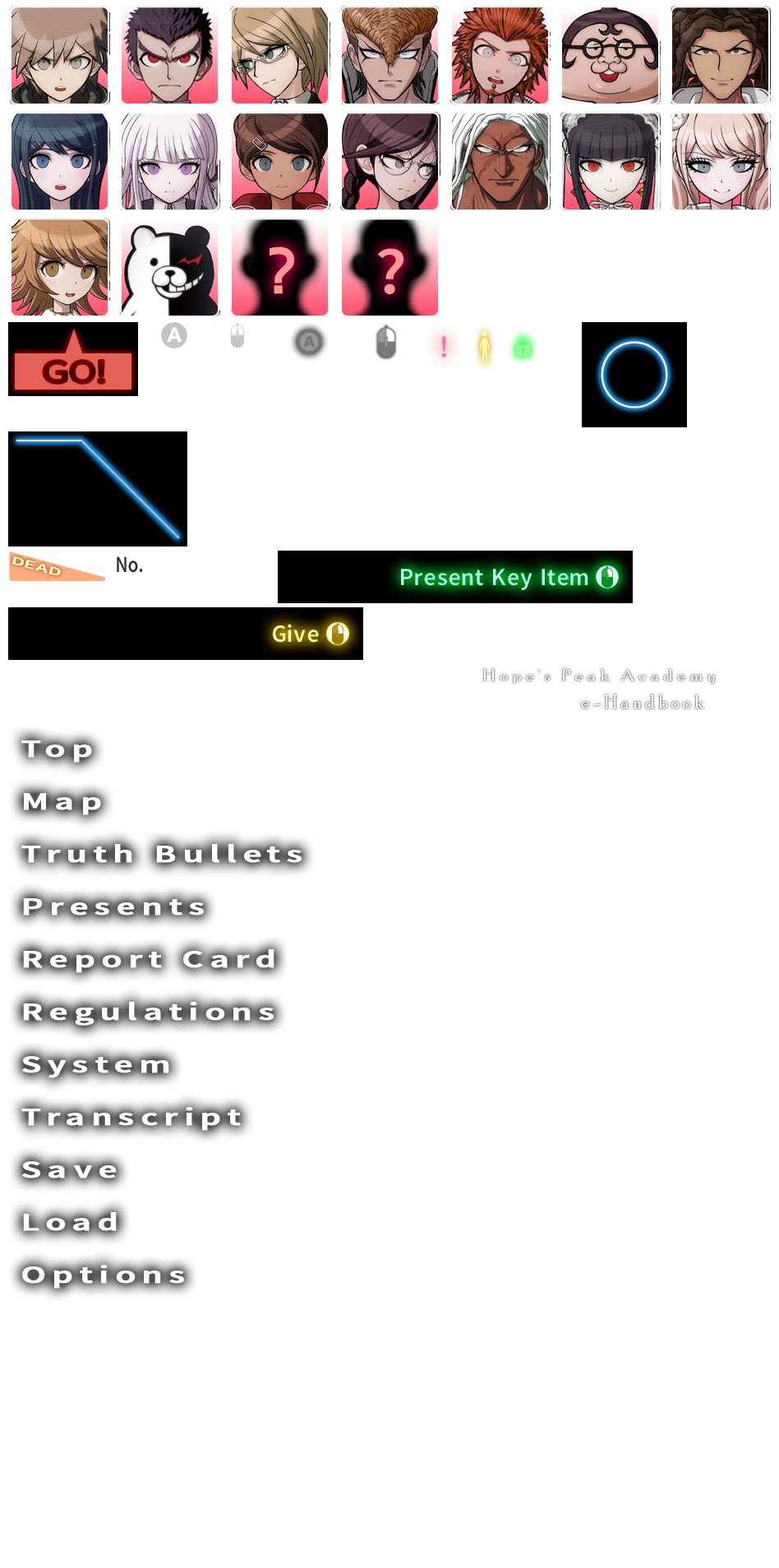 Danganronpa: Trigger Happy Havoc - Map Menu