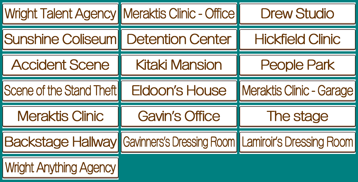 Apollo Justice: Ace Attorney HD - Locations