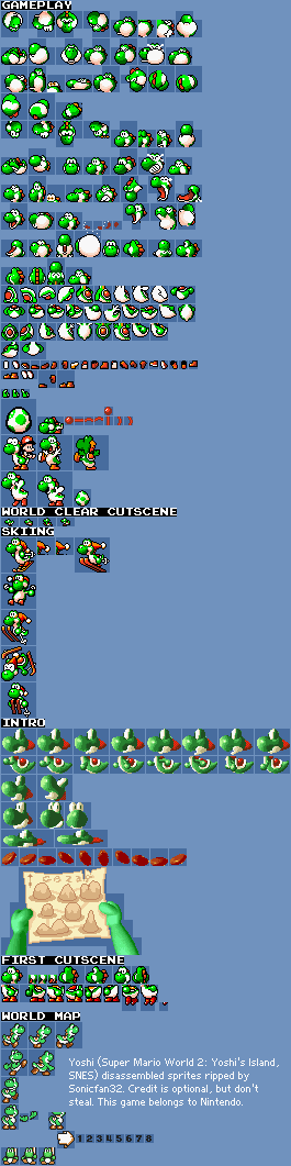 Super Mario World 2: Yoshi's Island - Yoshi (Disassembled)