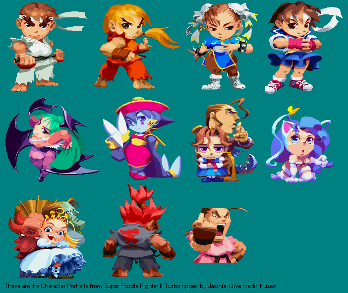Super Puzzle Fighter 2 Turbo - Character Portraits